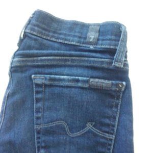 7 For All Mankind Blue Skinny Jeans GWENEVERE Soft Comfy Fit Women's size 25